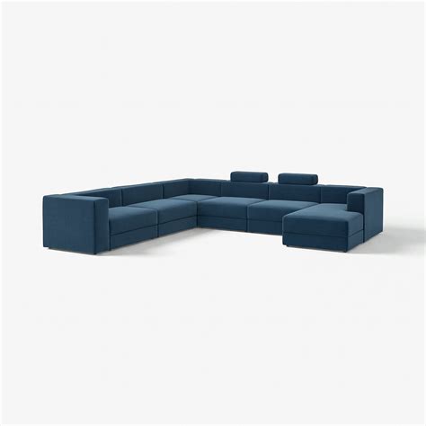 JÄTTEBO u-shaped sofa, 7-seat, with chaise longue, right with headrests ...