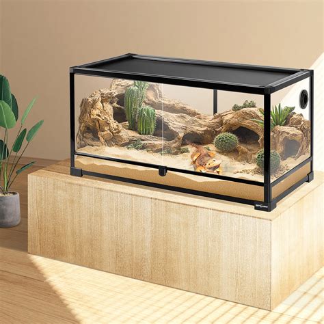 Guzzlo Reptile Terrarium, 40 Gallon, 35.4" x 17.7" x 17.7", Knock Down ...