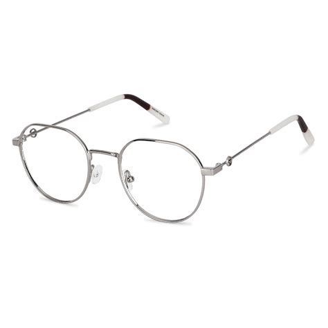 Silver Brown White Full Rim Geometric Vincent Chase SLEEK STEEL VC ...