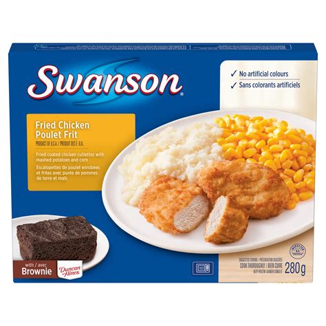 Swanson Fried Chicken: frozen dinner with mashed potatoes and corn, 280 ...
