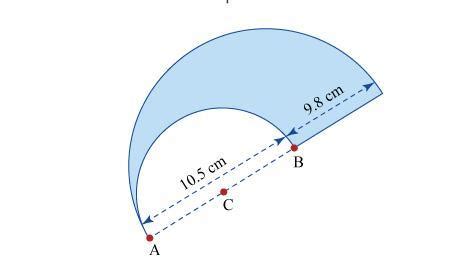 A semicircular portion is cut out from a larger semicircle to form the ...