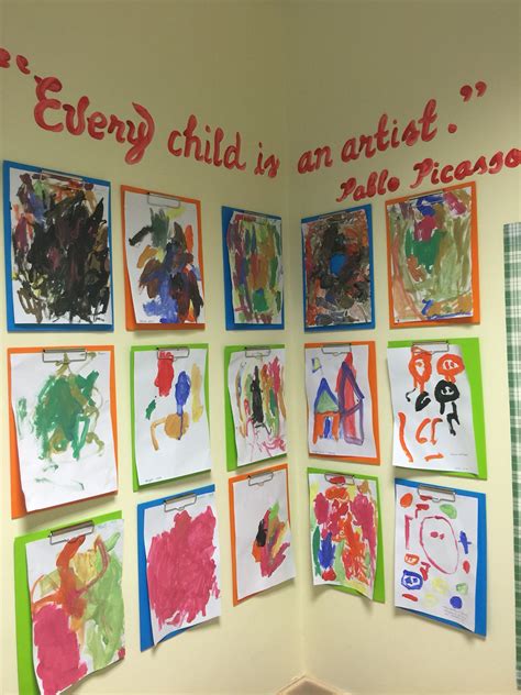 'Every child is an Artist' - art corner display. Art Center Preschool ...