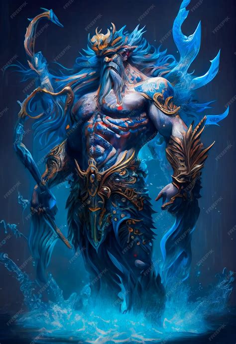 Premium Photo | Digital Art of Poseidon Ancient Greek God of the Sea ...