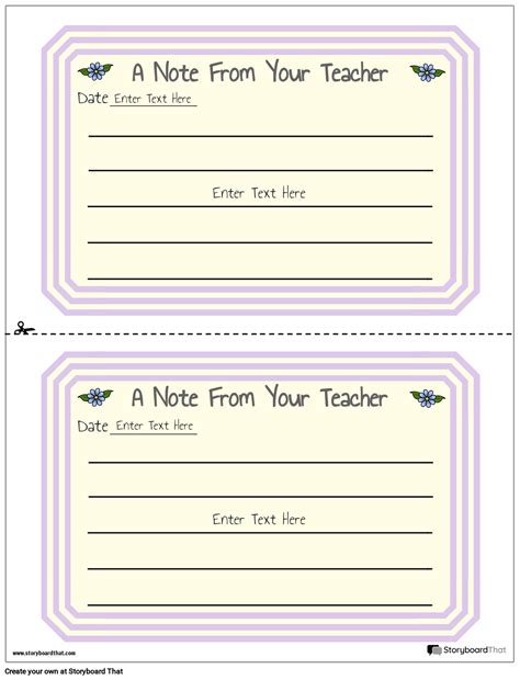 Purple Flowers Themed Parent / Teacher Notes Template