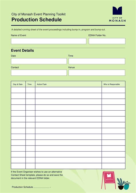 Image result for Production Schedule Example