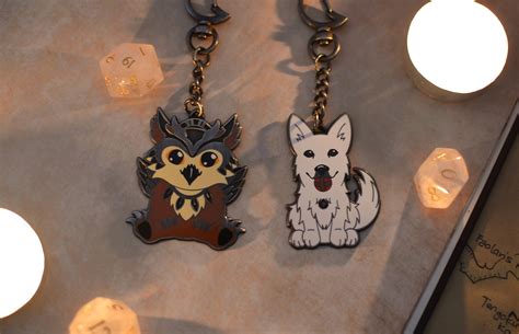 Owlbear + Scratch | Enamel Keychains + Pins ~ BG3 // Baldur's Gate 3 ...