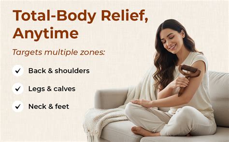 Recovr Large Wooden Body Massage Roller for Full Pain Relief & Muscle ...