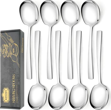 Amazon.com | Keyoxy 8 Piece Stainless Steel Serving Spoons Set - 8 ...