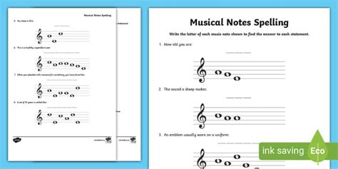 Musical Notes Spelling
