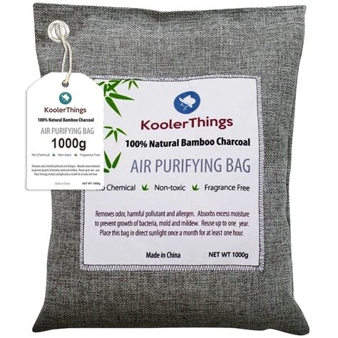 KoolerThings Bamboo Charcoal Air Purifying Bag (1000g) Natural Air ...