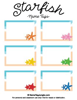 Ocean Name Tags Free Printable