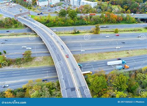 In this Fast Moving Heavy Traffic on NJ Turnpike I-95 American Freeway ...