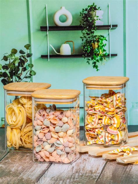 Goodhomes Glass Storage Jar with Wooden Lid (Set of 3pcs) – GOOD HOMES