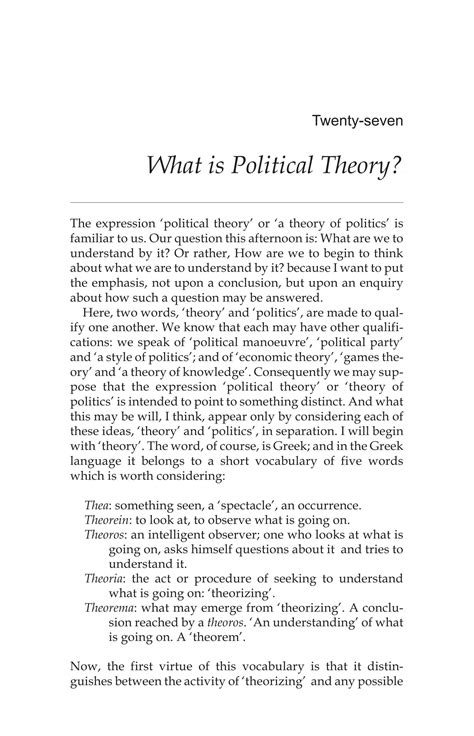SOLUTION: What is political theory - Studypool