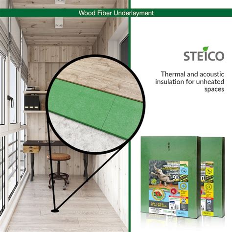 STEICO Natural acoustic wood fiber underlayment 2-ft W x 3-ft L x 3-mm ...