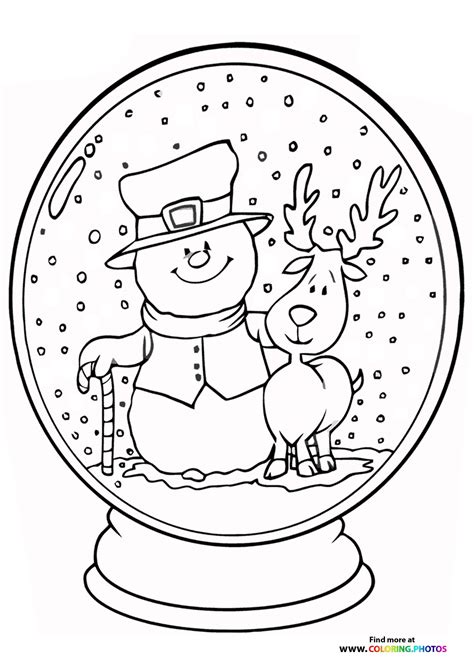 Free Snow Globe Coloring Page