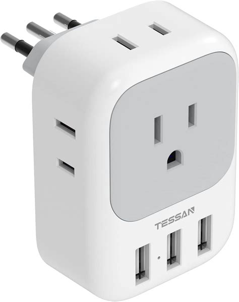 Amazon.com: TESSAN Italy Travel Plug Adapter, US to Italian Power ...