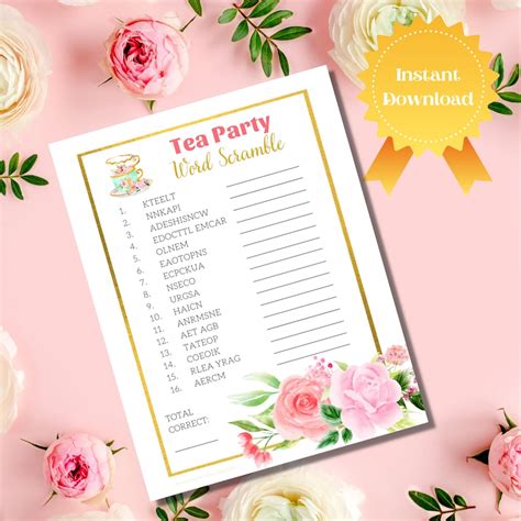 Buy Tea Party Activities Tea Party Printable Ladies Tea Party Games ...