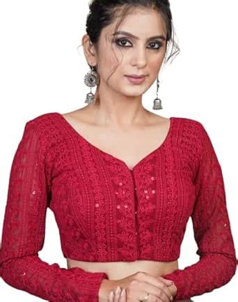 Buy Woman Chikankari Embroidered Blouse, Front Open, Full Sleeves ...