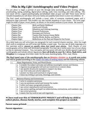 Fillable Online hasd Autobiography Project Fax Email Print - pdfFiller