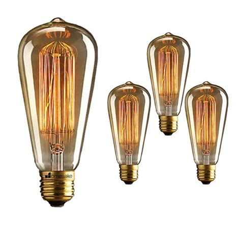 Homesake Light Bulbs Edison Tungsten Filament Antique Vintage Glass ...