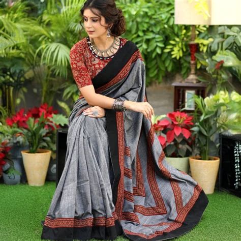 Purchase Ajrakh Cotton Sarees | Get Up To 15% Discount