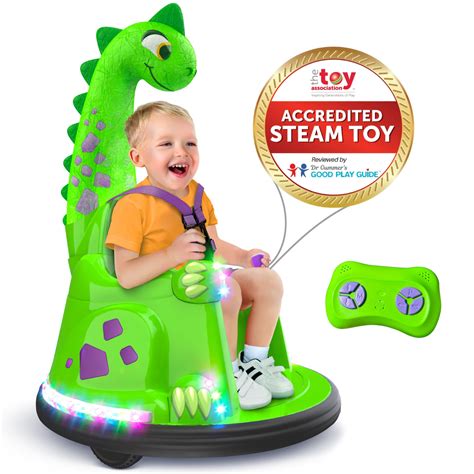 Bumper Car for Kids, 12V Electric Ride on Toy with Remote Control, LED ...