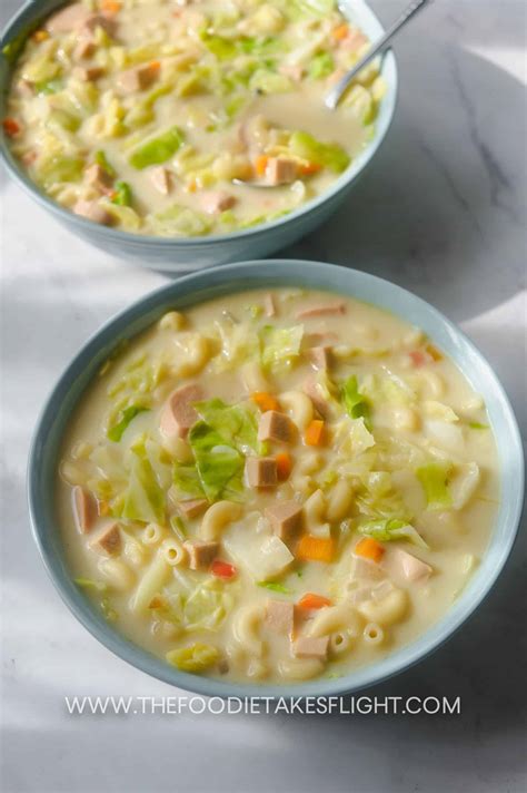 Sopas (Vegan Filipino Macaroni Soup) - The Foodie Takes Flight