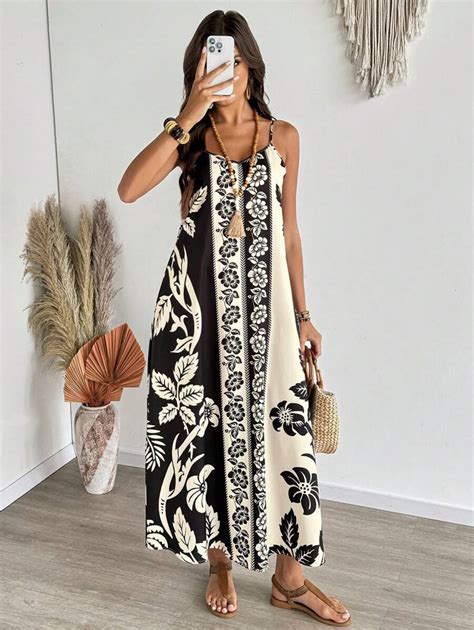 EMERY ROSE Women Vacation Tropical Boho Flower And Coconut Tree Print ...