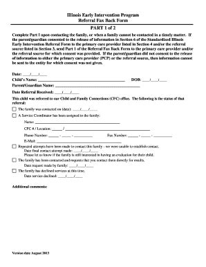 Fillable Online illinoisaap Illinois Early Intervention Program ...