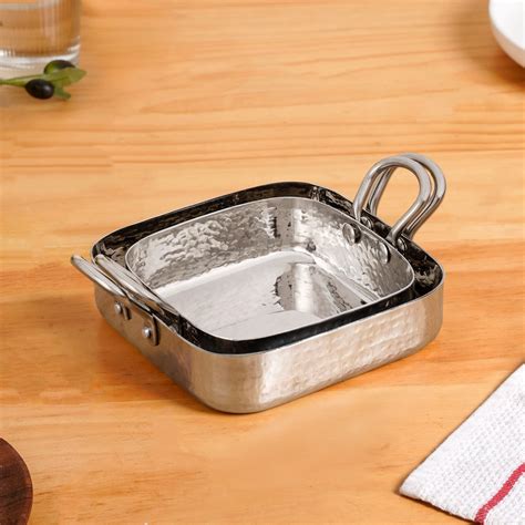 Stainless Steel Deep Serving Pan Set Of 2 Online - Premium Platter ...