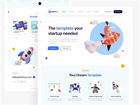 Free Startup Landing Page Template For Adobe XD - Free UI Resources
