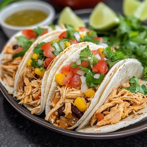 Crock Pot Chicken Tacos Recipe - My Tasteful Recipes