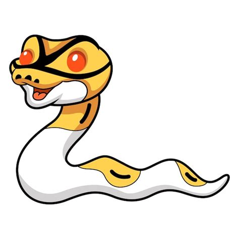 Niedlicher Albino-Scheckenpython-Cartoon | Premium Vektor