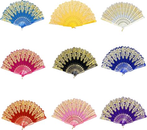 Amazon.com: JVHGUBAY 9PCS Spanish Folding Retro Pattern Hand Fan for ...
