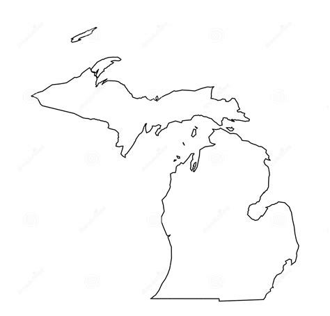 Free Michigan Outline Map | Blank Map Of Michigan In 2023