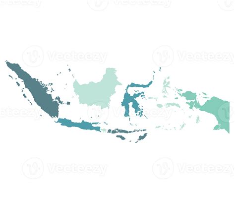 Indonesia map. Map of Indonesia in eight mains regions 36158831 PNG