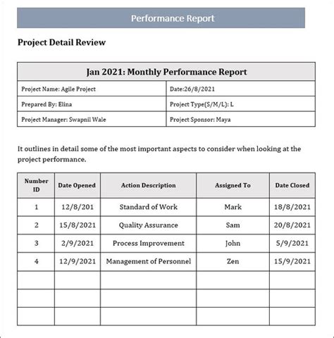 Image result for Project Performance Report Sample