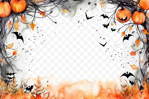 Premium PSD | Halloween frame transparent background