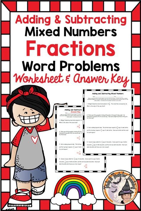 Adding and Subtracting Fraction Word Problems Mixed Practice 的图像结果