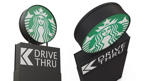 Round Starbucks Drive Thru Signage 3D model | 3D Molier International