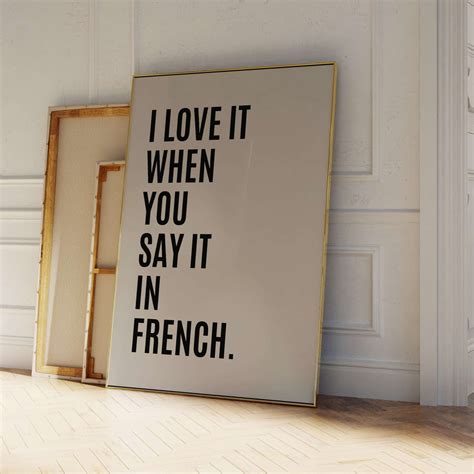 DOPAPRINT I Love You In French Print Â· Black And Beige Wall Art Â ...