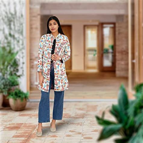 Buy Handicraft Bazarr Women Fashion Outer Wear Long Coat Cotton ...