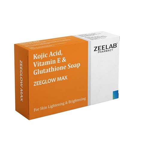 Buy ZEELAB Zeeglow Max Kojic Acid, Vitamin E and Glutathione 75g Soap ...