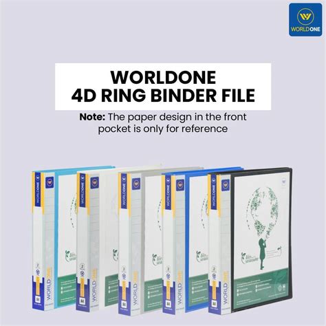 Worldone 4D Ring Binder File for Documents 25mm Chrome Plated Clip wit ...