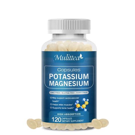 Potassium Magnesium Supplement,Support Vascular, Bone, Heart, Muscle ...