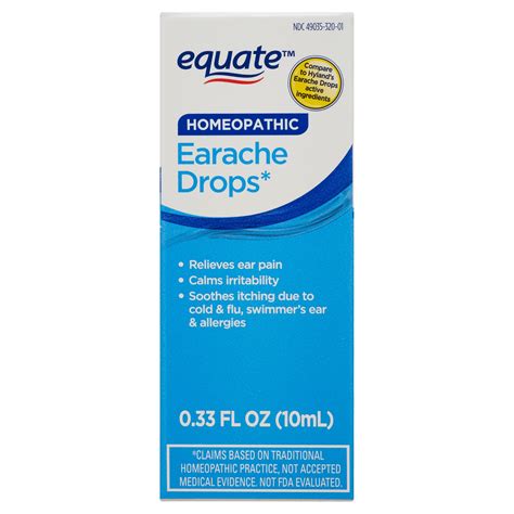 Equate Homeopathic Earache Drops 0.33 fl oz HSA/FSA Eligible - Walmart.com