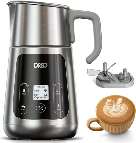 DREO All in 1 Milk Frother, Electric Milk Steamer, Silent Hot Chocolate ...