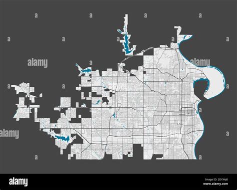 Omaha map. Detailed map of Omaha city administrative area. Cityscape panorama. Royalty free ...