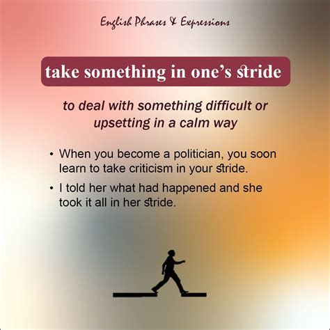English Idioms & Phrases - take something in one's stride | Idioms and ...